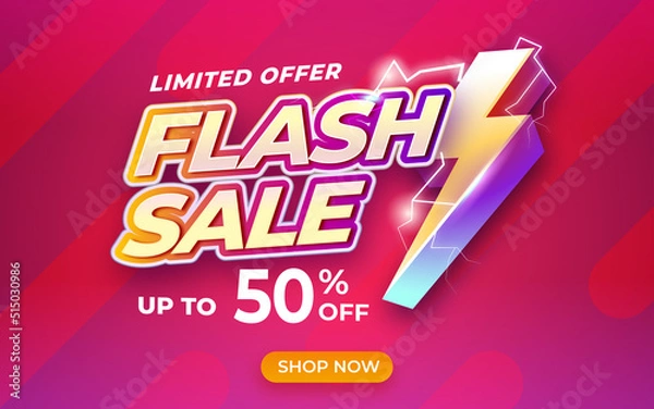 Obraz Flash sale banner template with editable text