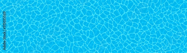 Fototapeta Blue swimming pool background. Long banner of water surface in pool. Vector illustration