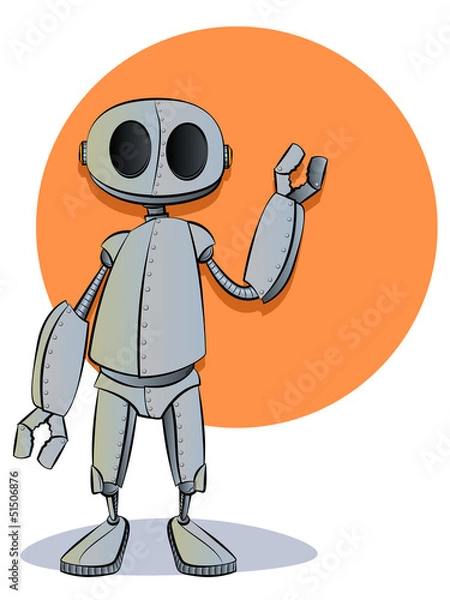 Fototapeta Robot Cartoon Character Mascot