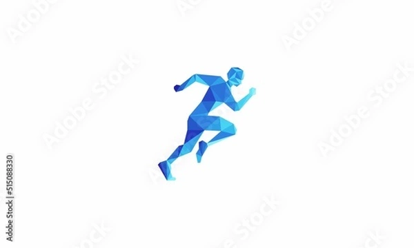 Obraz polygon boy run