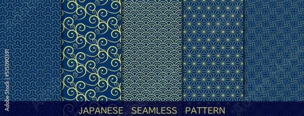 Obraz 和柄・伝統・日本文化・古典・藍染