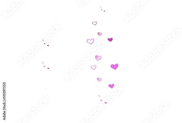 Fototapeta Light Pink vector pattern with colorful hearts.