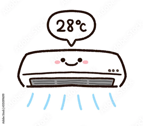 Obraz 節電しているエアコンのキャラクター