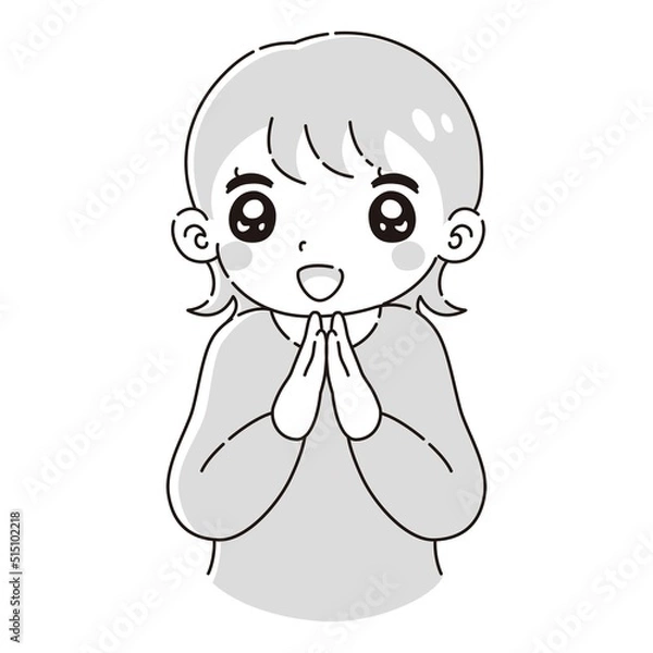 Fototapeta ときめく女性のイラスト