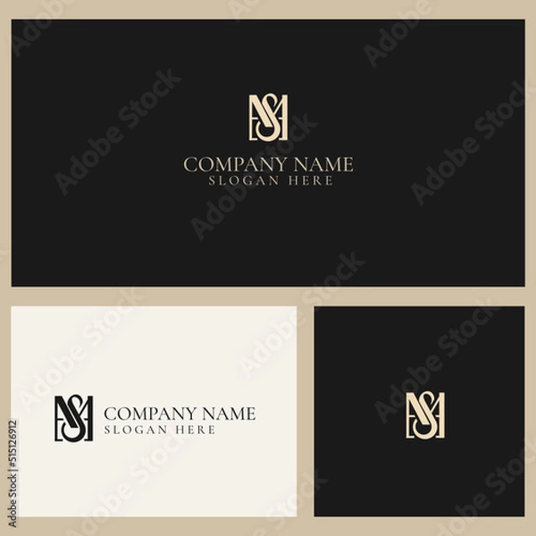 Obraz letter A S M monogram logo