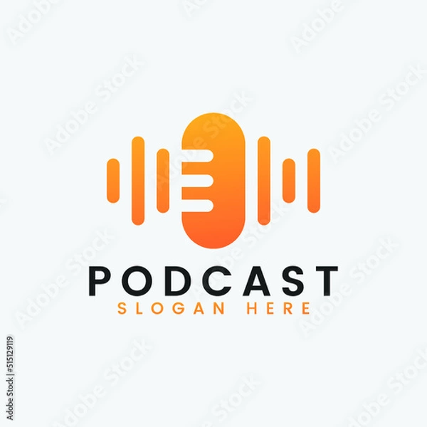 Obraz Detailed podcast logo template Free Vector