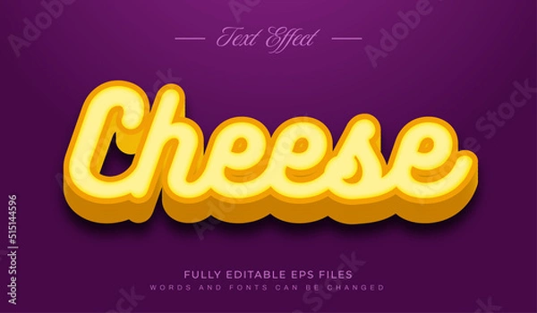 Fototapeta Editable text effect cheese style