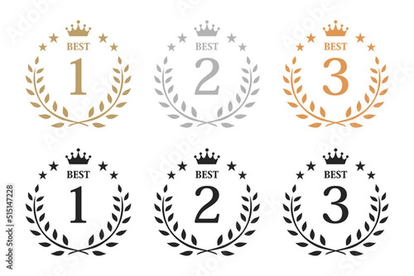 Obraz ランキング王冠のアイコンイラスト白背景