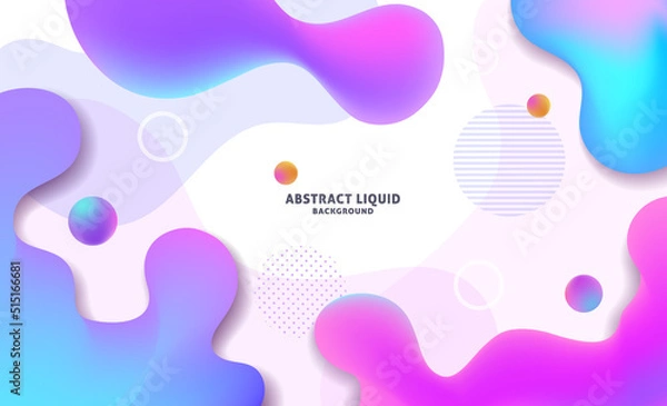 Fototapeta Abstract colorful flow liquid shapes background, vector illustrator