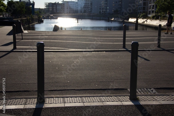 Fototapeta modern barriers in the city