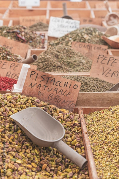 Obraz Colorful spices at the farmer's market in Sicily, Italy