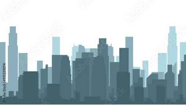 Fototapeta Modern city silhouette, city skyline silhouette.