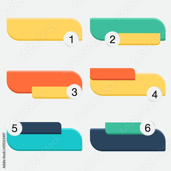 Fototapeta Set of  geometry labels with 4 colors, namely yellow, blue, orange and green.