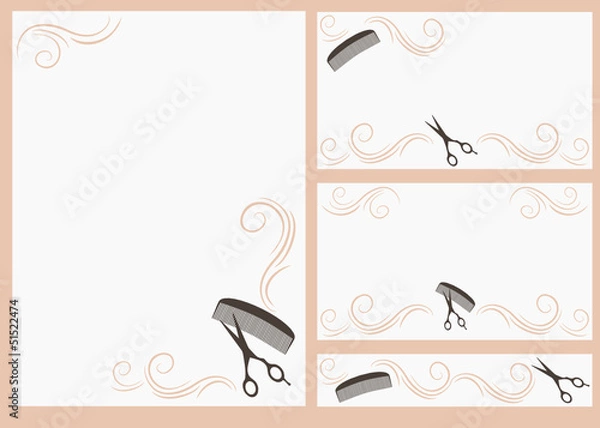 Obraz Barber shop business set