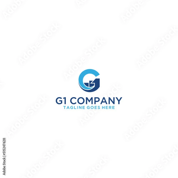 Fototapeta G1 Initial Logo Sign Design