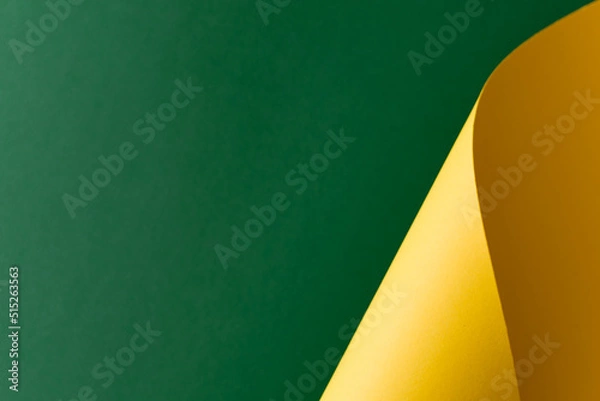 Obraz Green and yellow colored paper abstract background