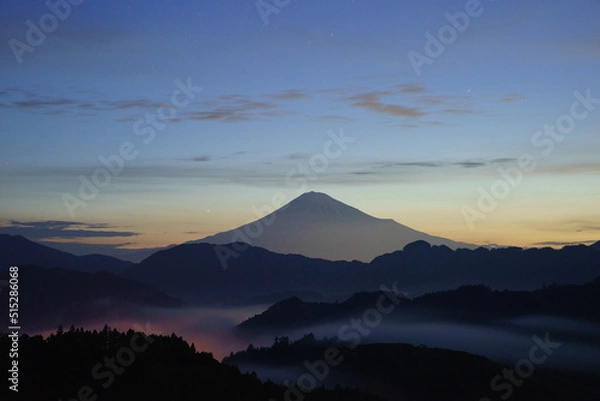 Obraz 夜明けの富士山と雲海