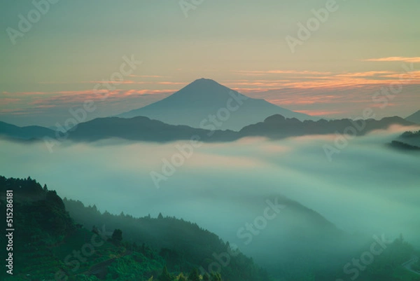 Obraz 吉原からの雲海の富士山
