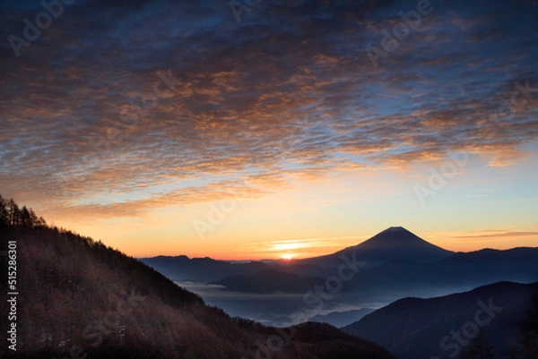 Obraz 山頂から富士山の朝焼け
