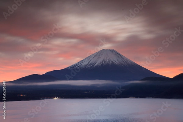 Obraz 朝焼けの本栖湖