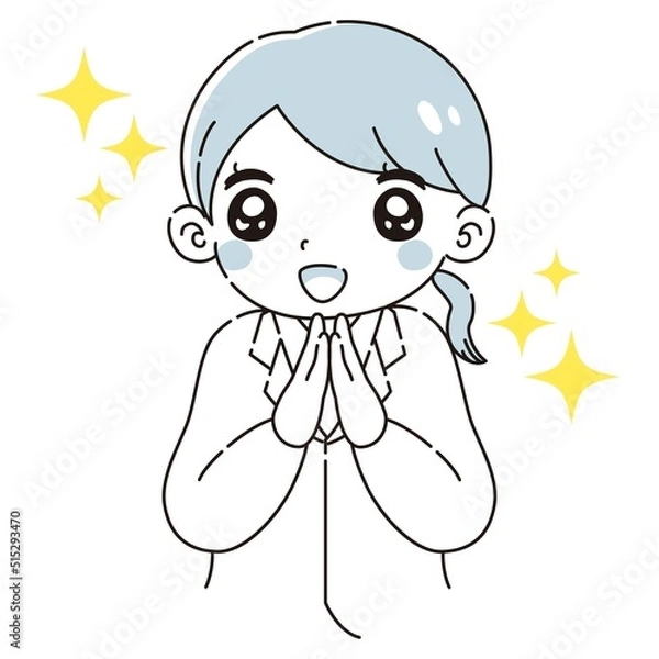 Fototapeta ときめく白衣を着た女性のイラスト