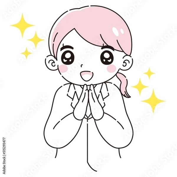 Fototapeta ときめく白衣を着た女性のイラスト