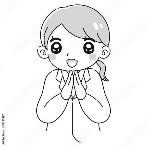 Fototapeta ときめく白衣を着た女性のイラスト