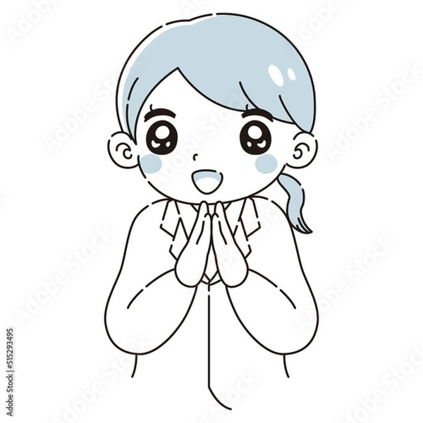 Fototapeta ときめく白衣を着た女性のイラスト