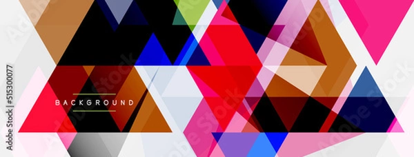 Fototapeta Color triangles composition, geometric abstract background. Techno or business concept, pattern for wallpaper, banner, background, landing page