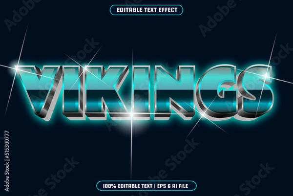 Obraz Vikings editable text effect modern style