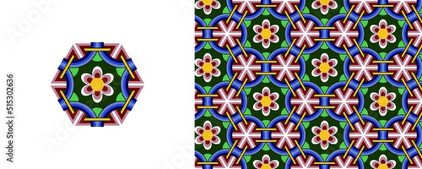 Fototapeta Dan-cheong. Korean traditional decorative patterns of temples.