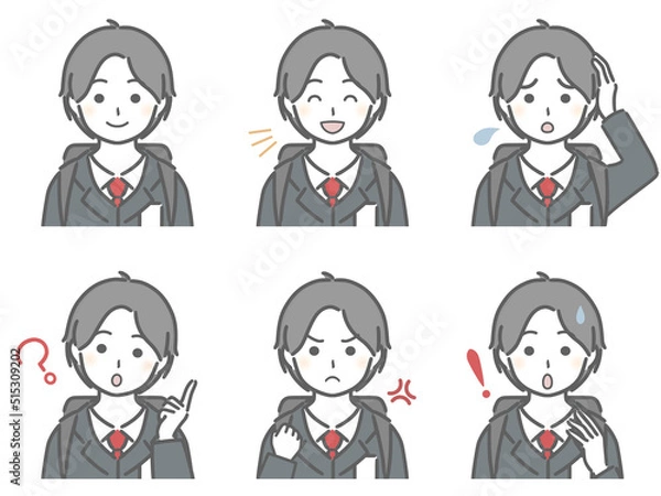 Fototapeta 少年の色々な表情（制服）
