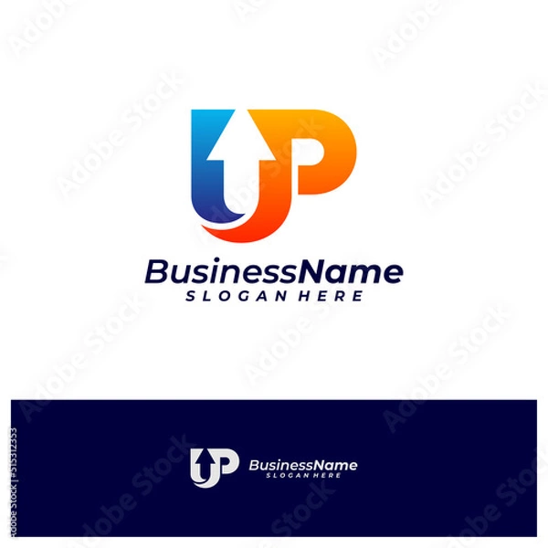 Fototapeta Letter UP Logo Design Template. Initial UP logo concept vector. Creative Icon Symbol