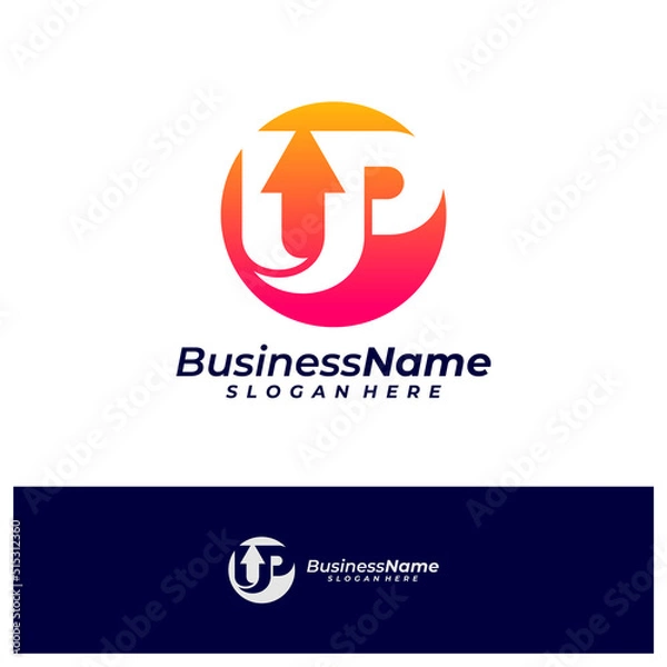 Fototapeta Letter UP Logo Design Template. Initial UP logo concept vector. Creative Icon Symbol