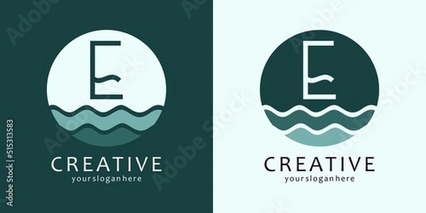Obraz Wave Logo Design with Letter E