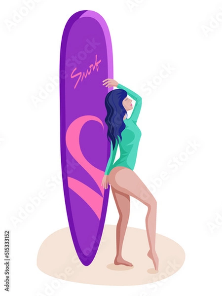 Fototapeta GirlSurfPosing