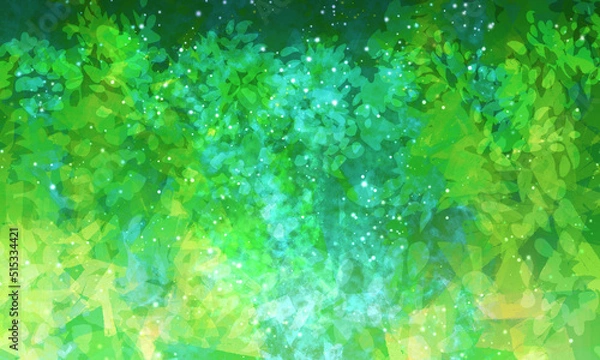 Fototapeta 画面いっぱいに新緑が生い茂る初夏の背景素材