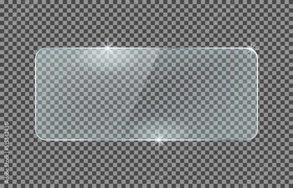 Fototapeta Glass plate isolated on a transparent background