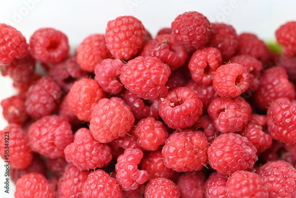 Obraz Red ripe rashberries as a close up
