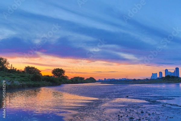 Obraz sunset over the river