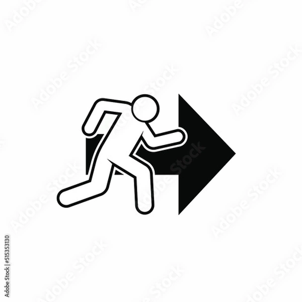 Fototapeta Evacuation Route Icon. Emergency Access Symbol - Vector.