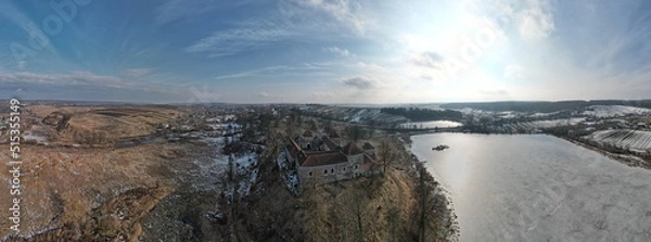 Obraz Aerial pamorama view over Svirzh Castle in Lviv region, Ukraine.