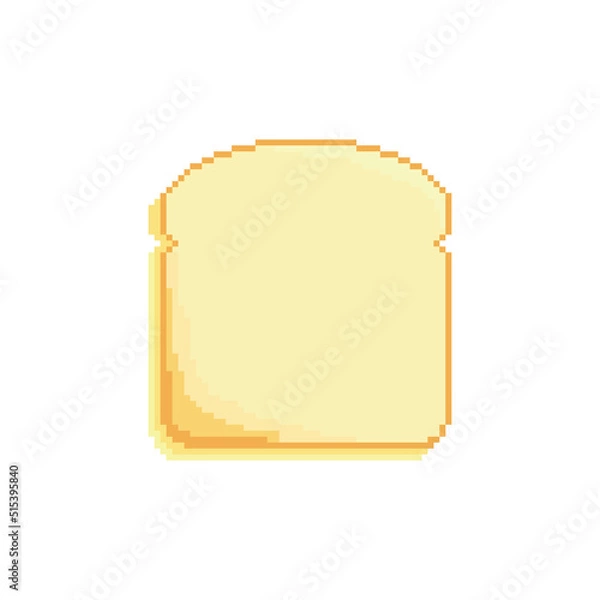 Fototapeta Toast vector icon. Pixel art. 8 bit logo for game. eps10