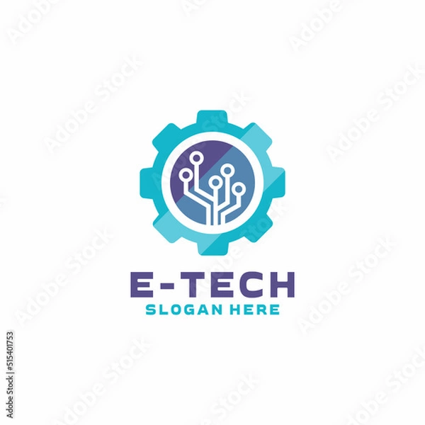 Obraz gradient electronics logo templates, technology logo design vector