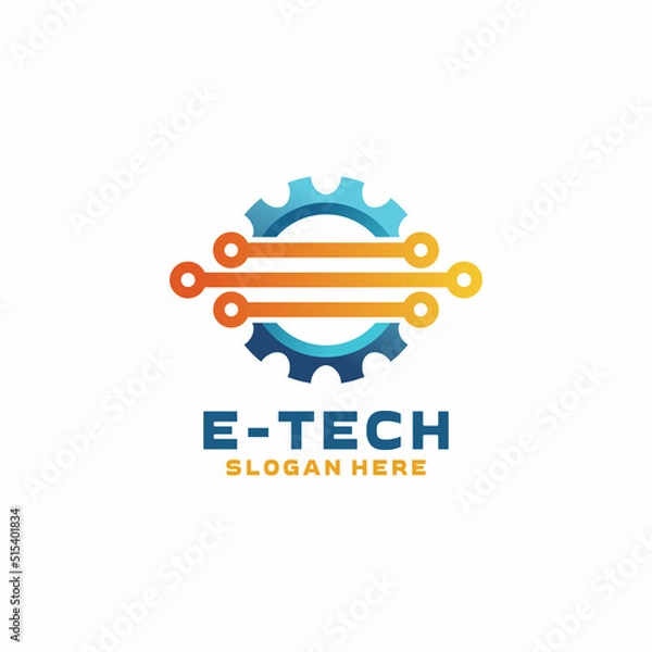 Obraz Gradient electronics logo, Technology Logo Template Design Vector