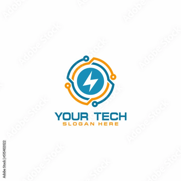 Obraz Technological logo with circular shapes vector