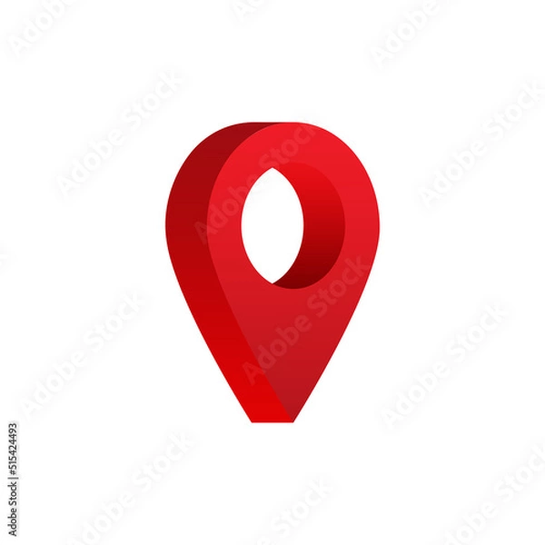 Fototapeta Red location point pin icon, Vector.