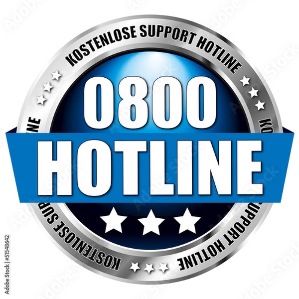 Fototapeta button "0800 hotline"