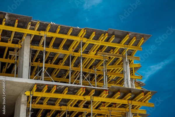 Obraz Horizontal formwork at the construction of a residential building.
