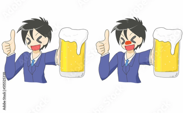 Obraz ビールで乾杯　男性